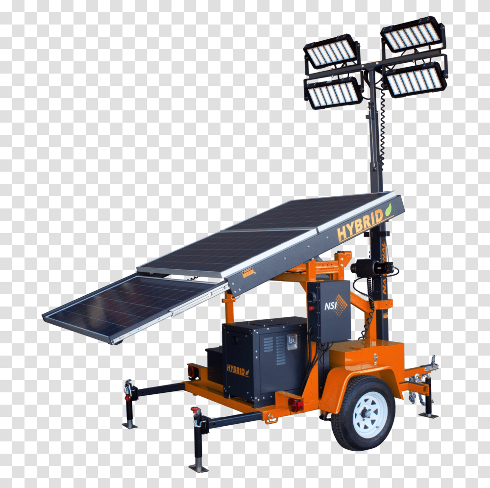 National Signal Inc Solar Hybrid Light Tower Ve, Machine, Wheel, Vehicle, Transportation Transparent Png