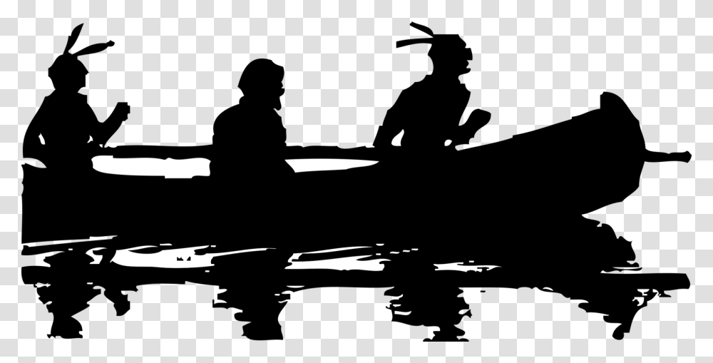 Native American Canoe Clipart, Silhouette, Airplane, Vehicle, Transportation Transparent Png