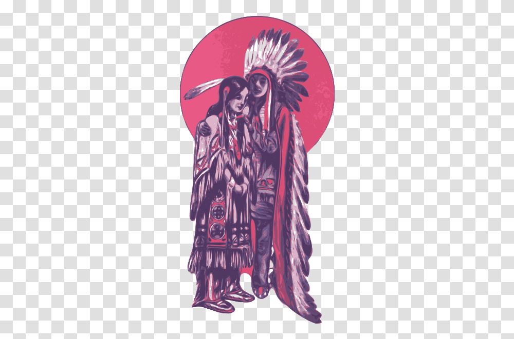 Native American Couple Vector Image Native American Couple, Fashion, Sleeve, Robe Transparent Png