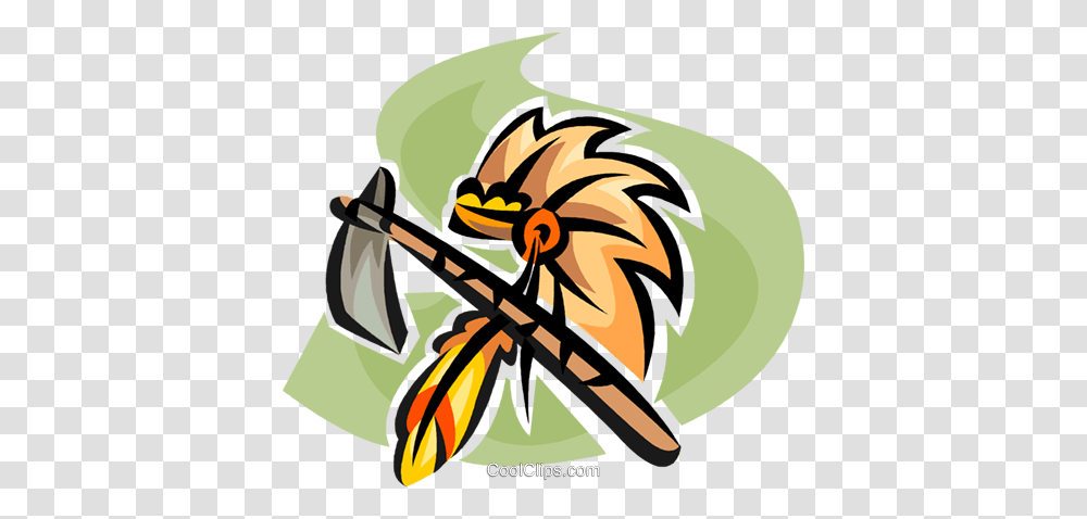Native American Headdress And Tomahawk Royalty Free Vector Clip, Tool, Axe, Fire Transparent Png
