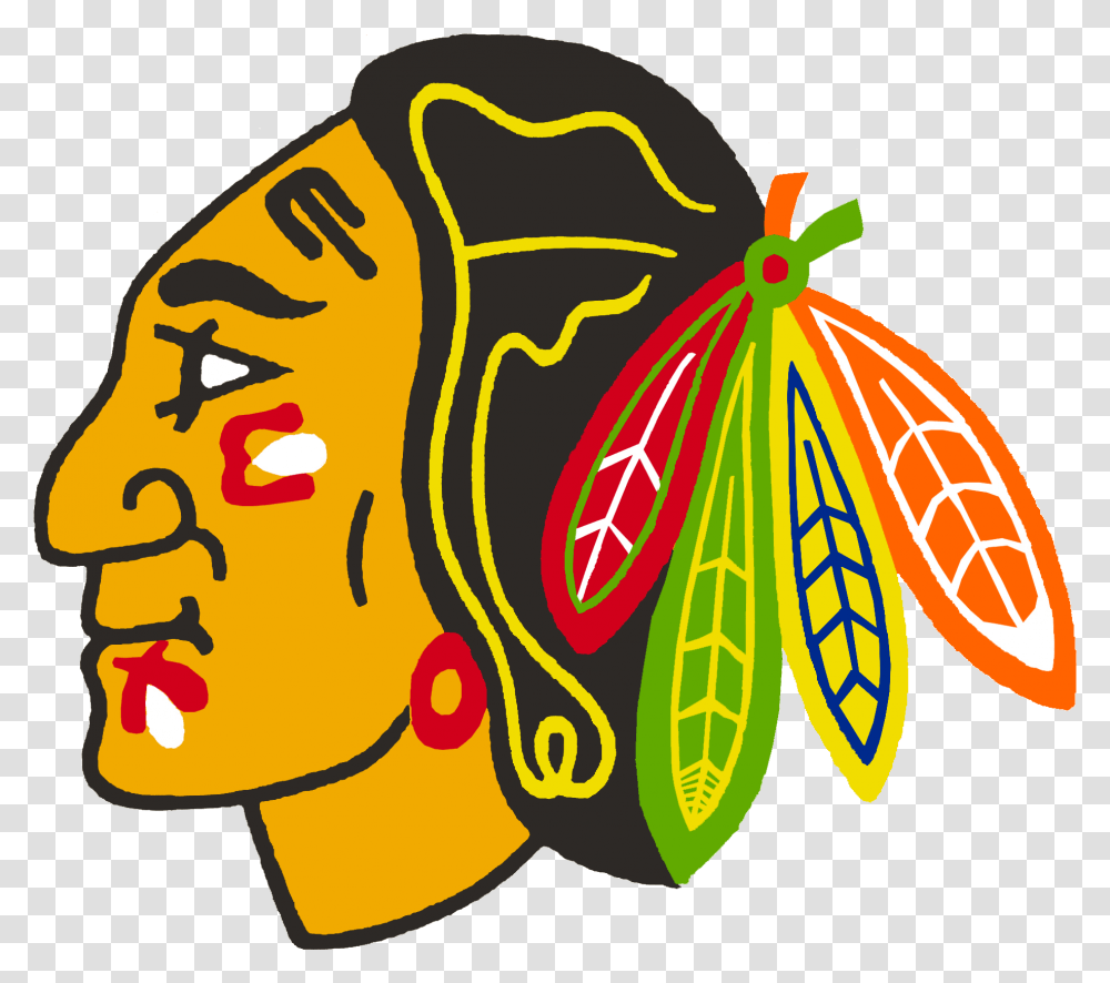 Native American Headdress Logo Chicago Blackhawks, Pattern, Plant Transparent Png