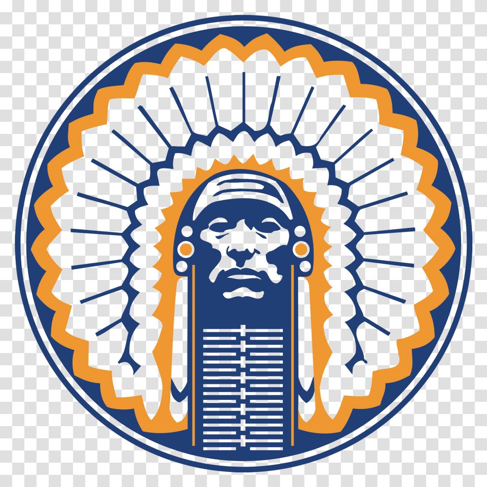 Native American Imagery In Sports Fighting Illini, Logo, Trademark, Badge Transparent Png