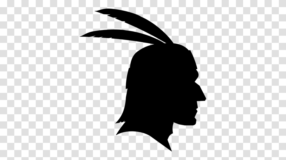 Native American Profile Silhouette Vector Image, Gray, World Of Warcraft Transparent Png