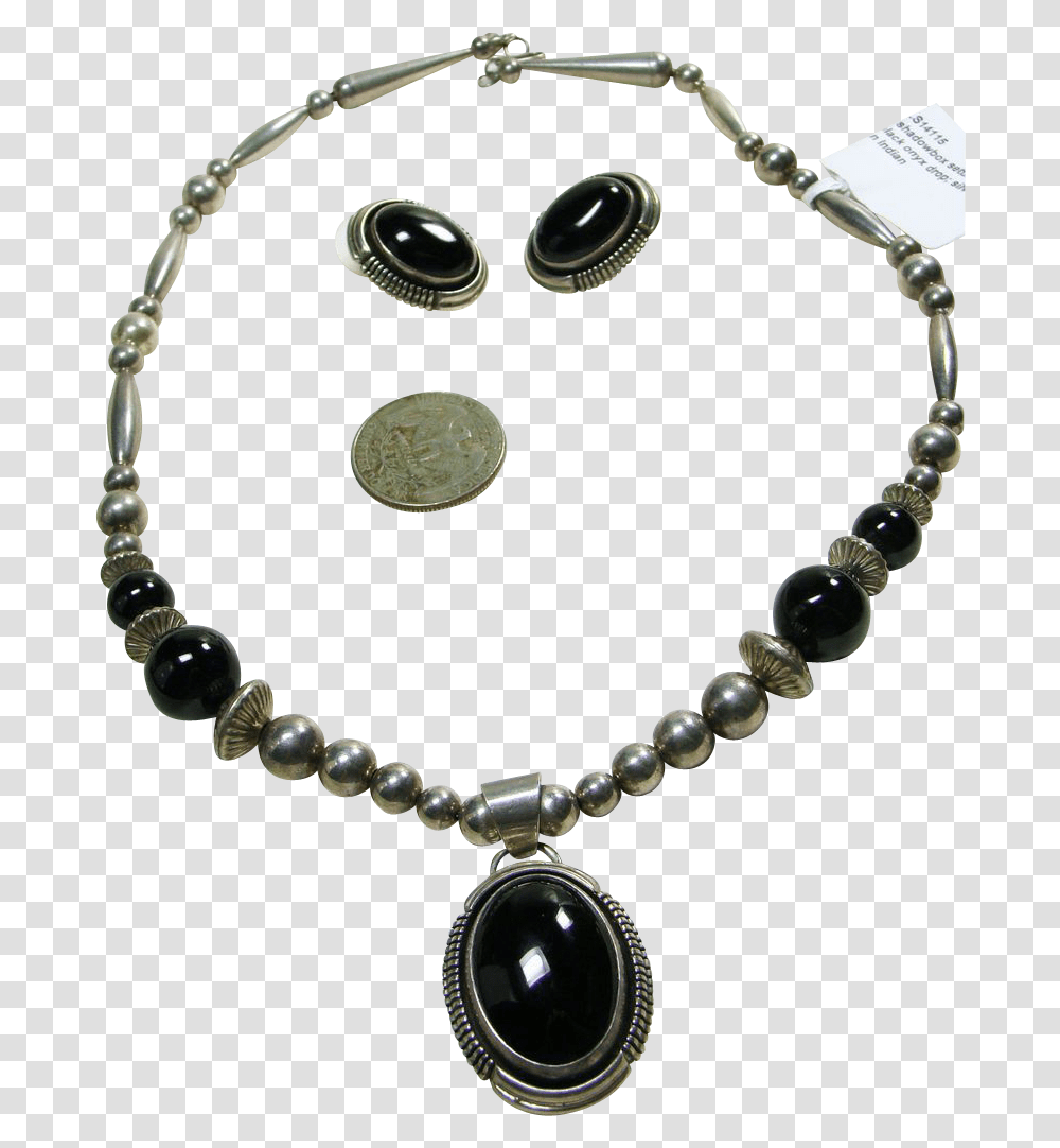 Native American Sterling Silver Black Onyx Necklace Rose Gold Bracelet With Letter H, Accessories, Accessory, Jewelry, Bead Transparent Png