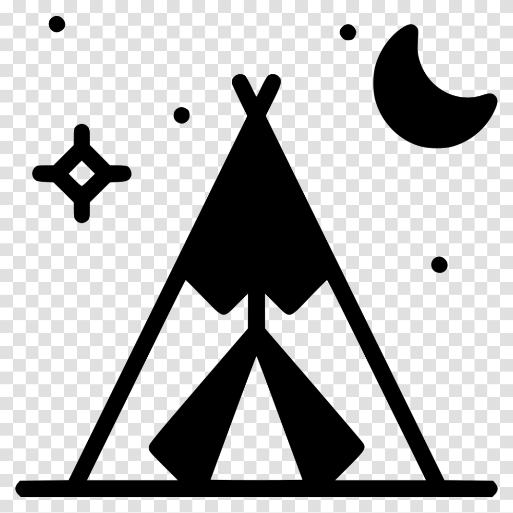 Native American Tent Tipi Icono, Stencil, Triangle, Silhouette Transparent Png