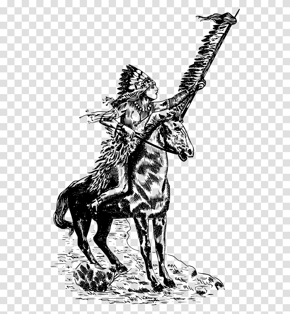 Native Americans With Horse Clipart, Gray, World Of Warcraft Transparent Png