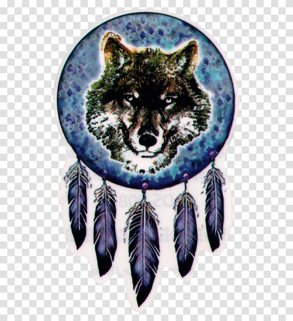 Native Wolf Dreamcatcher Wolf Dream Catcher Sticker, Tie, Accessories, Pattern, Animal Transparent Png