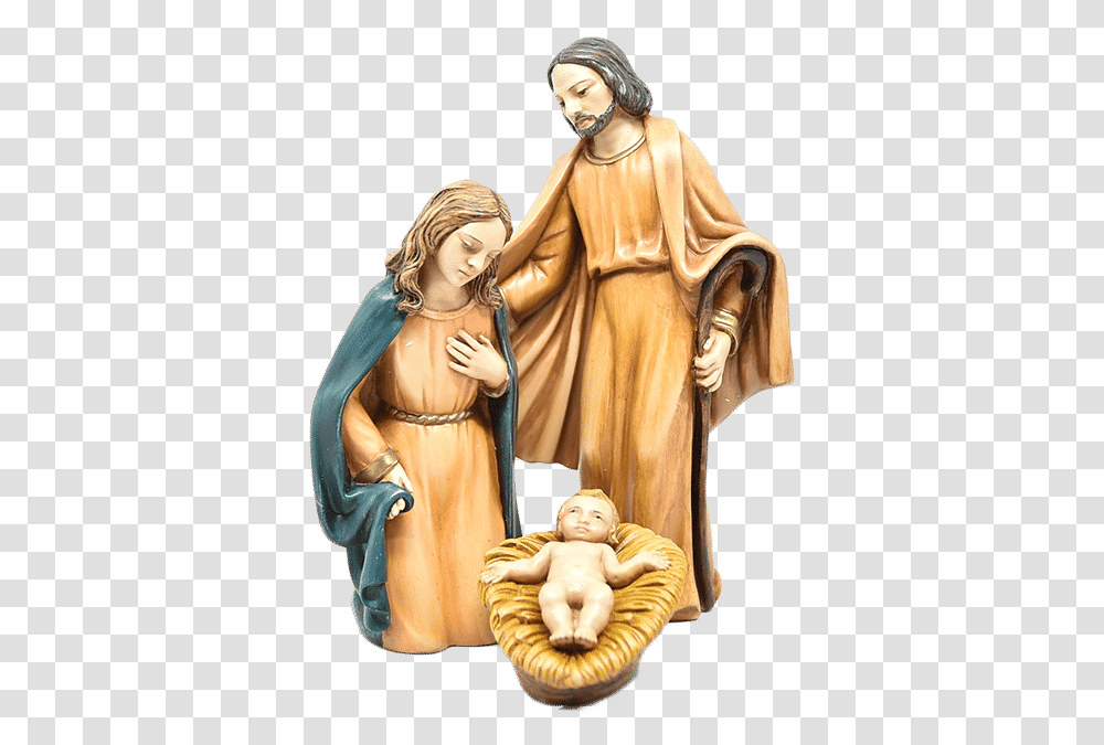 Nativit Sacra Famiglia Statue Presepe Gesu Giuseppe Maria Presepe, Figurine, Person, Human Transparent Png