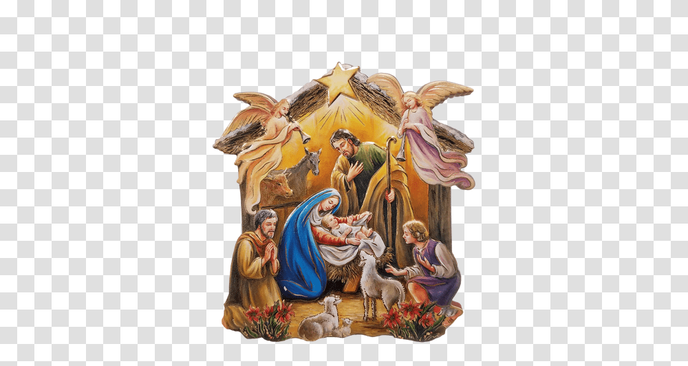 Nativity Christmas Plaque Gold Accents 4 Wood Italy P511 Catholic Christmas Images, Person, Human, Art, Painting Transparent Png