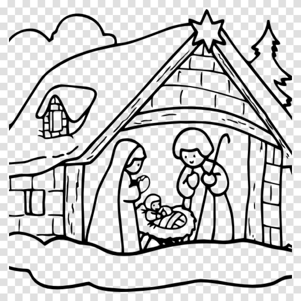 Nativity Clipart Black And White Manger Clip Art, Gray, World Of Warcraft Transparent Png