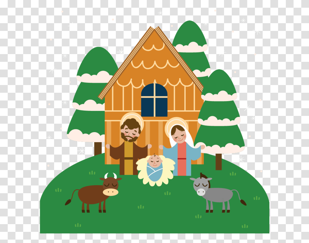Nativity Clipart Illustration, Tree, Plant, Housing, Building Transparent Png