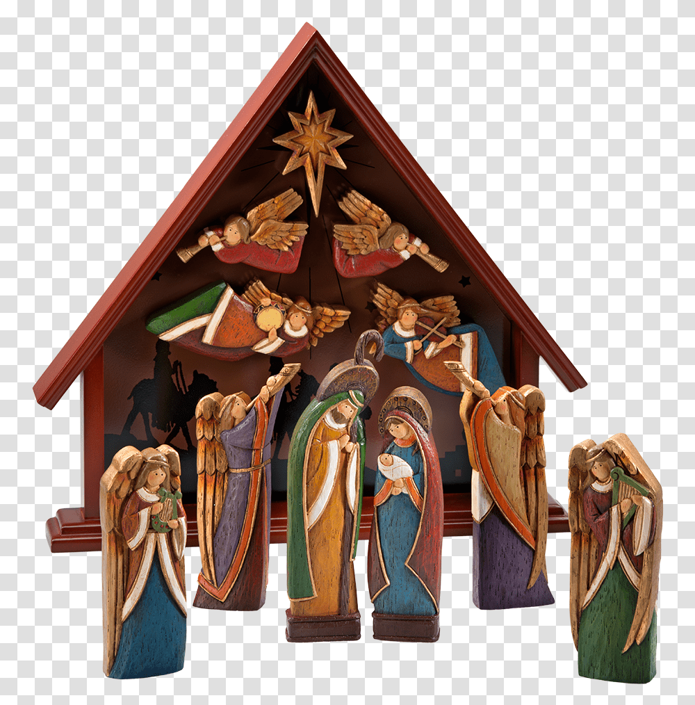 Nativity Crib House Holy Family Nativity Scene, Painting, Person, Human Transparent Png