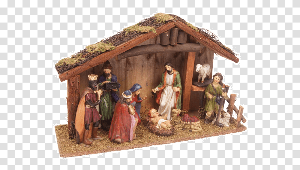 Nativity Scene Bethlehem Christmas Jesus Stable In Bethlehem, Person, Nature, Building, Outdoors Transparent Png