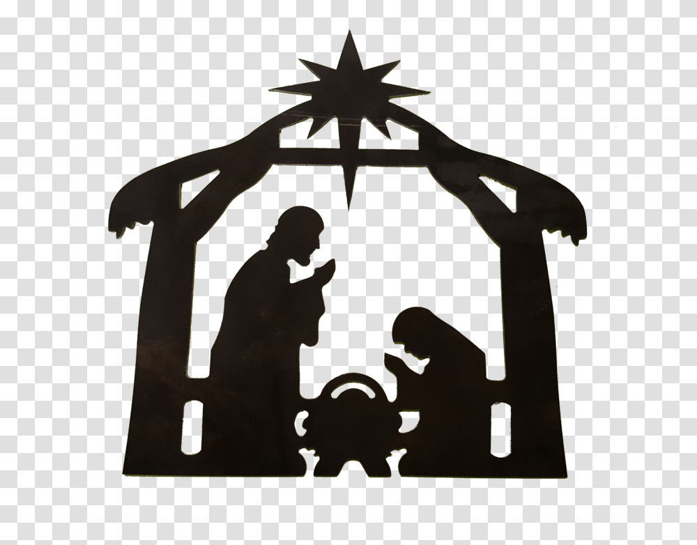 Nativity Scene, Cross, Silhouette Transparent Png