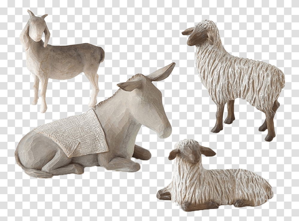 Nativity Sheltering Animals Willow Tree Sheltering Animals For The Holy Family, Sheep, Mammal, Antelope, Wildlife Transparent Png