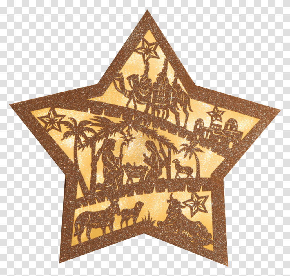Nativity Star Lit Star Nativity Scene Emblem Emblem, Symbol, Star Symbol, Logo, Trademark Transparent Png