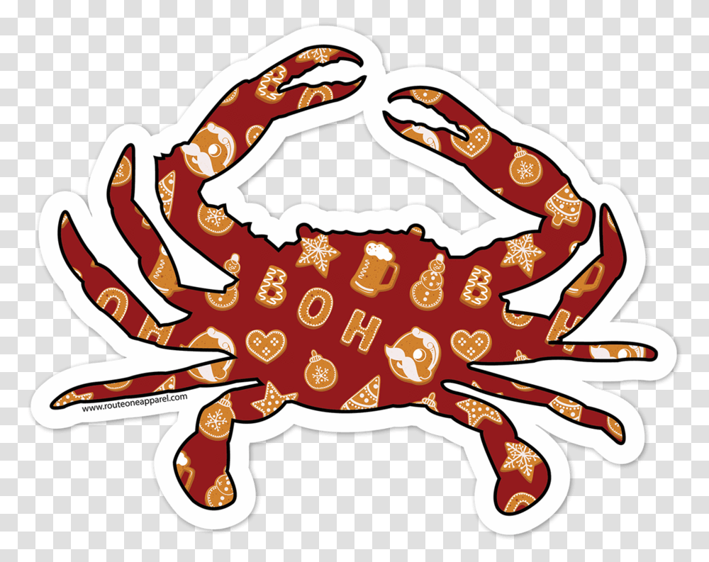 Natty Boh Christmas Cookie Crab Sticker, Seafood, Sea Life, Animal, King Crab Transparent Png