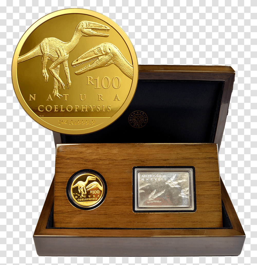 Natura Launch Prestige Set Emkcom Gold Dinosaur Coin, Treasure, Money, Trophy, Gold Medal Transparent Png