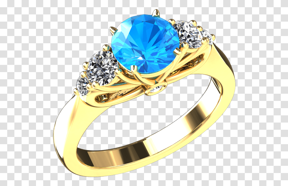 Natural Blue Topaz And Diamond Five Stone Ring In 14k Pre Engagement Ring, Jewelry, Accessories, Accessory, Gemstone Transparent Png