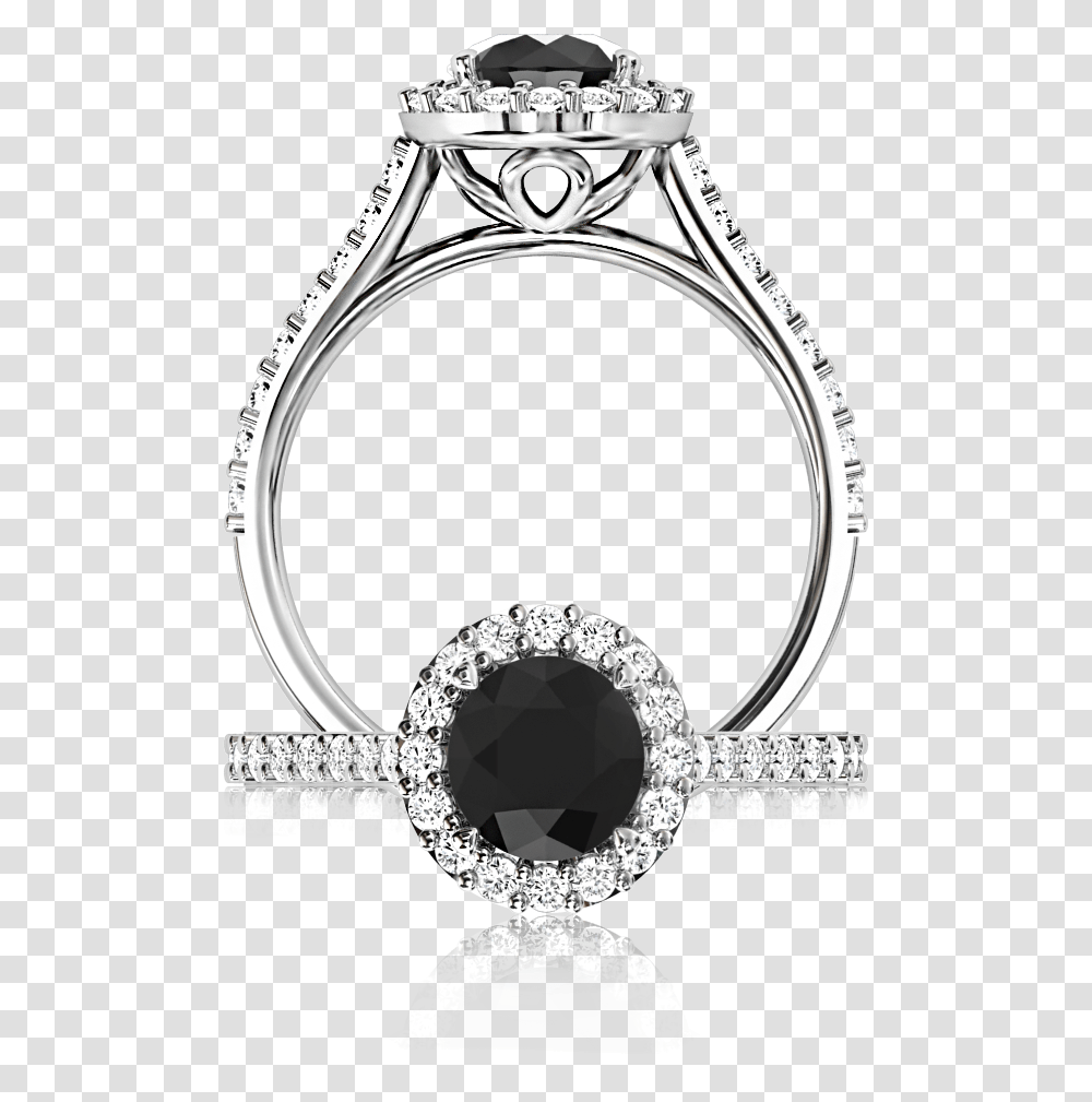 Natural Coloured Diamonds Black Halo Ring, Jewelry, Accessories, Accessory, Gemstone Transparent Png