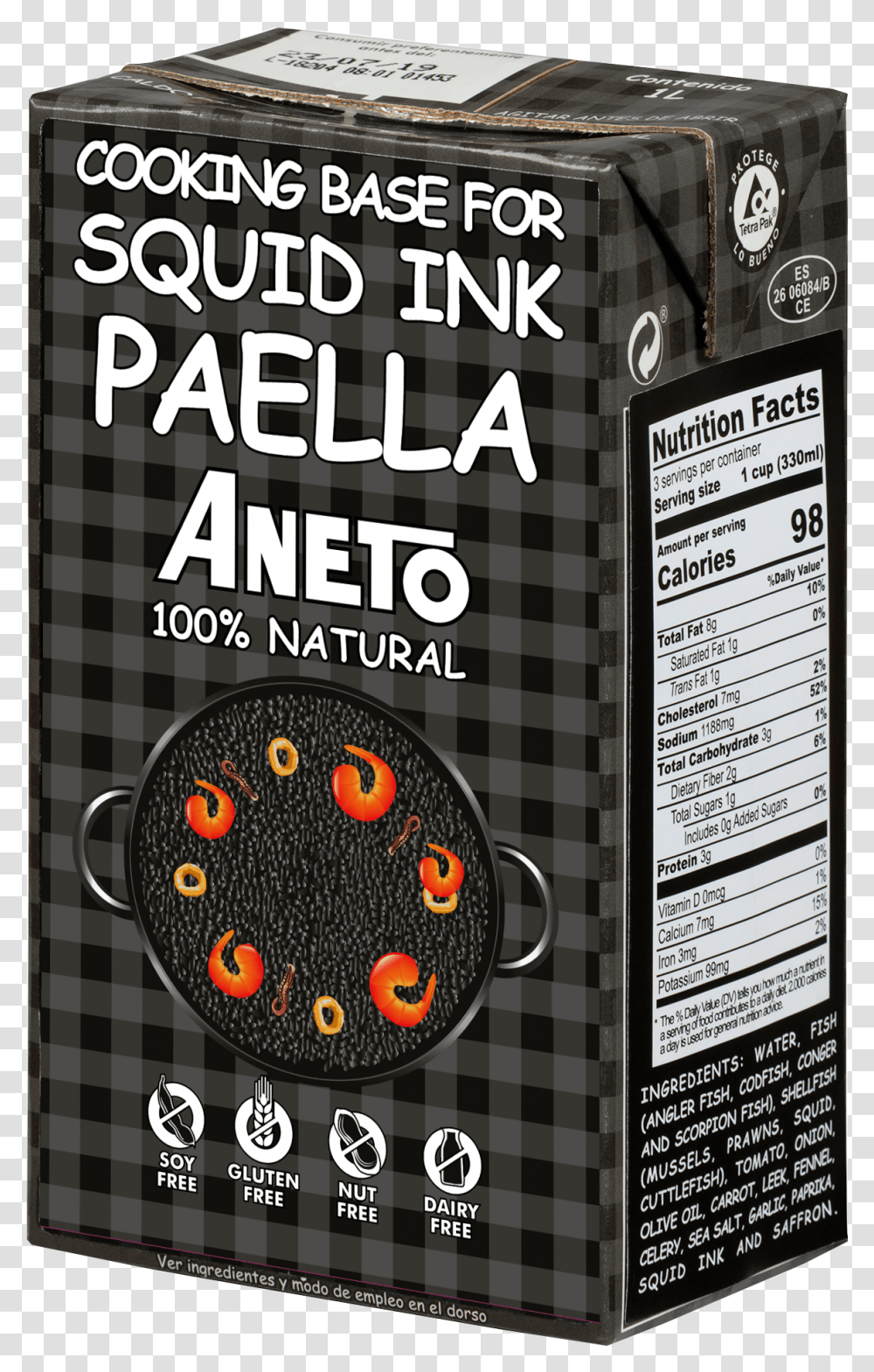Natural Cooking Base For Squid Ink Paella Aneto Orange Drink, Poster, Advertisement, Flyer, Paper Transparent Png