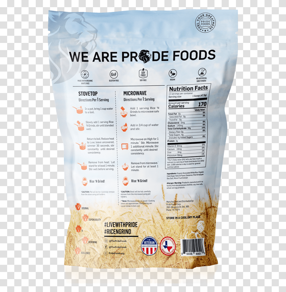Natural Hot Rice Cereal, Menu, Word, Label Transparent Png