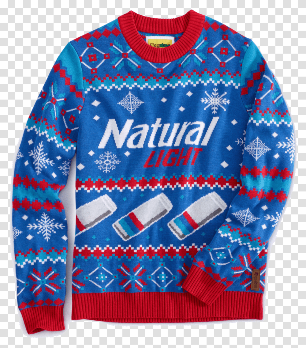 Natural Light Christmas Sweater, Apparel, Sweatshirt, Sleeve Transparent Png