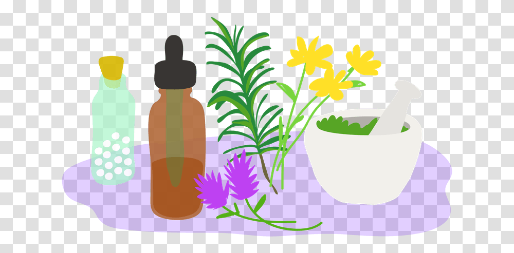 Natural Medicine Clipart Clip Art Black And White Library Herbal Medicine Clipart, Plant, Flower, Bottle Transparent Png