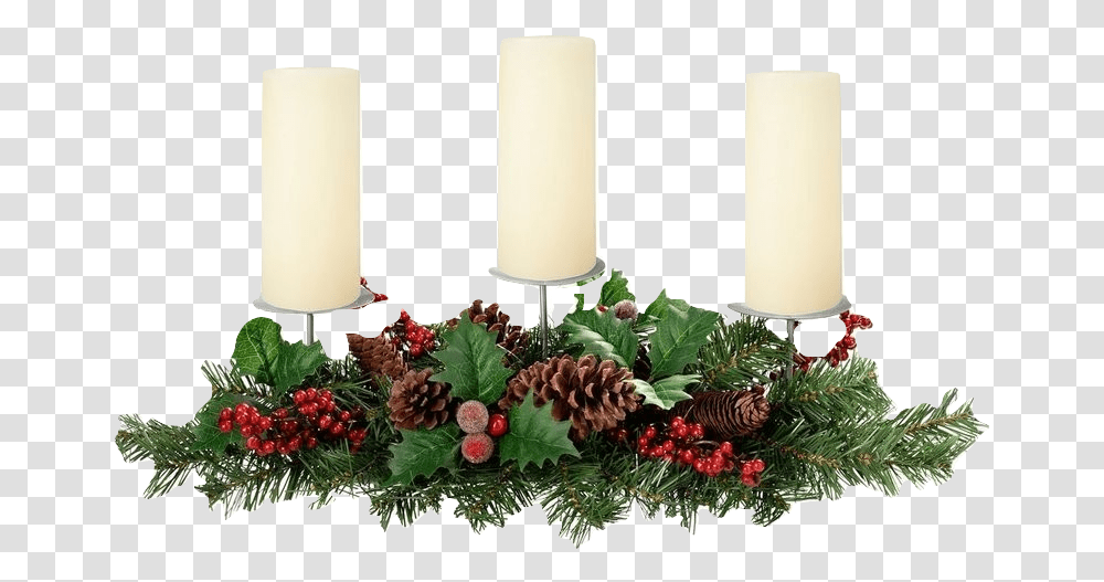 Natural Pine Cone And Berry Table Centrepiece Christmas Decoration, Candle, Plant, Lamp, Flower Transparent Png