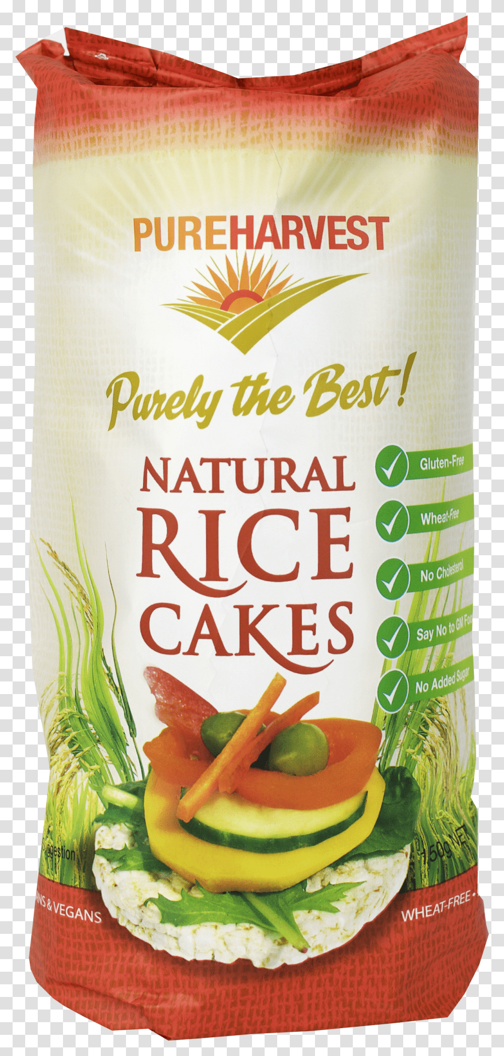 Natural Rice Cakes Pure Harvest Rice Cakes, Plant, Burger, Food, Tin Transparent Png