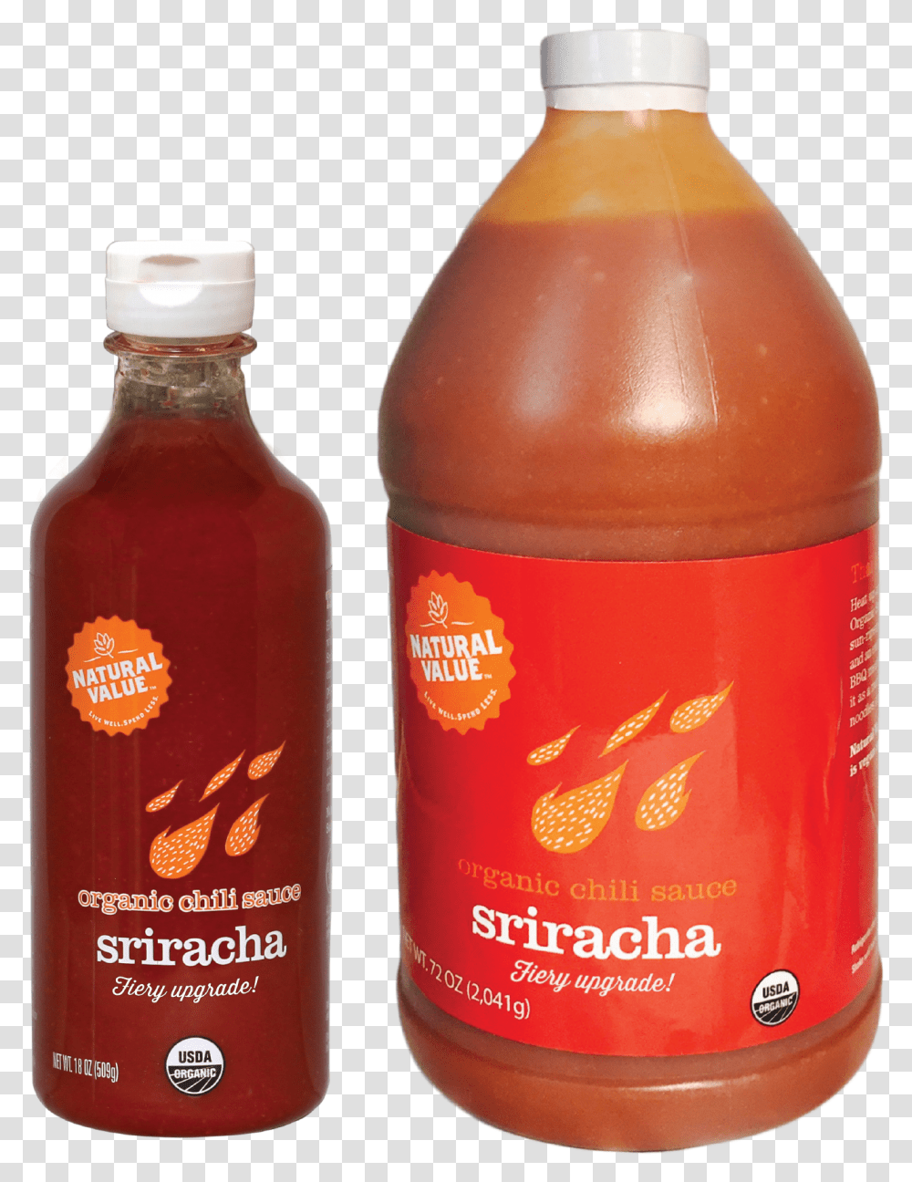 Natural Value Organic Red Sriracha Sauce, Bottle, Beverage, Ketchup, Food Transparent Png