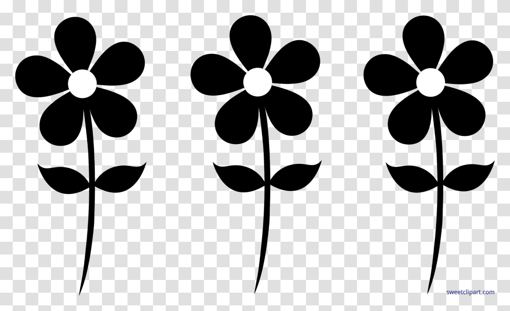 Nature Flowers Daisies Set Black Clip Art, Outdoors, Astronomy, Outer Space, Night Transparent Png