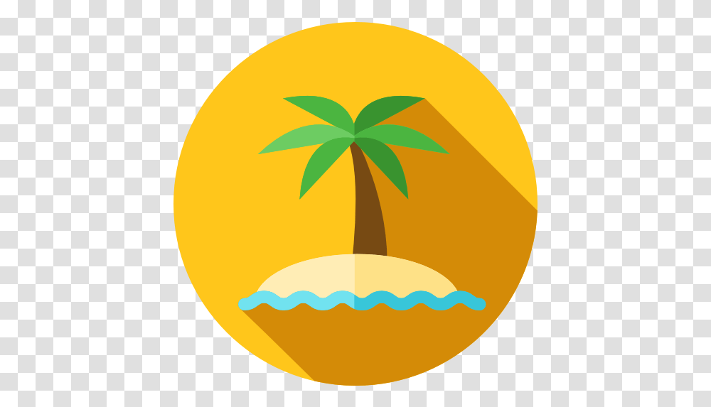 Nature Oasis Island Desert Tropical Palm Tree Icon Palm Tree Circle Icon, Plant, Food, Fruit, Tennis Ball Transparent Png