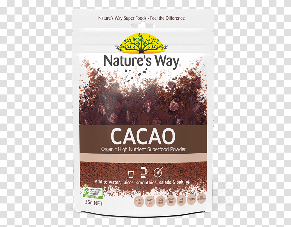 Nature's Way Superfoods Cacao Powder 125g Nature's Way Acai Powder, Poster, Advertisement, Flyer, Paper Transparent Png
