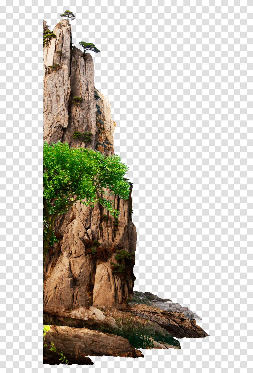 Nature Trees Rock Mountain Brown Big Tall Effect Picsart Nature Hd, Cliff, Outdoors, Plant, Potted Plant Transparent Png