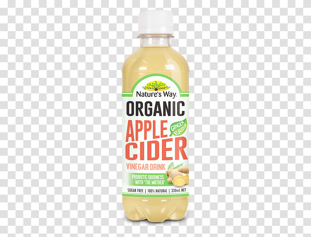 Natures Way Apple Cider Vinegar Drink Ginger, Label, Food, Plant Transparent Png