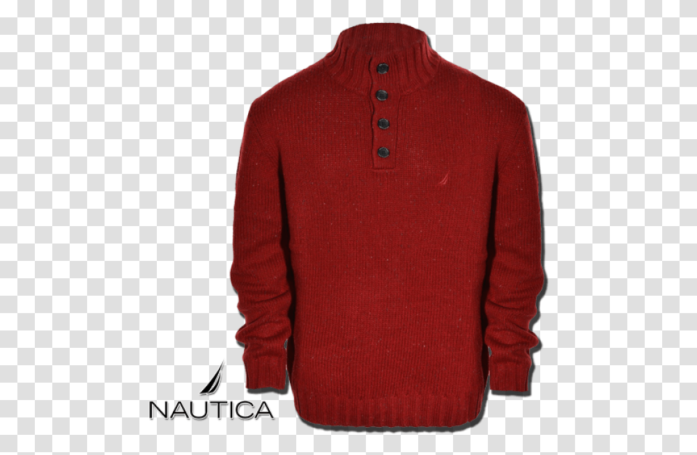 Nautica Mens Lofty Solid Button Mock Sweater Cardigan, Apparel, Sweatshirt, Person Transparent Png