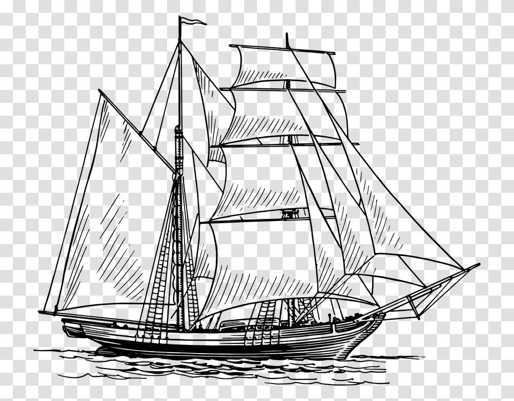 Nautical Clipart Black And White Ship Drawing, Gray, World Of Warcraft Transparent Png