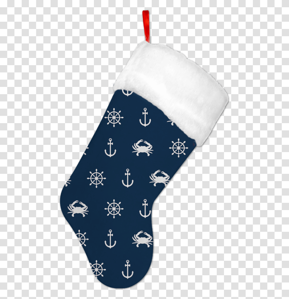 Nautical Crab And Anchor Christmas Stocking Christmas Stocking, Gift, Passport, Id Cards, Document Transparent Png