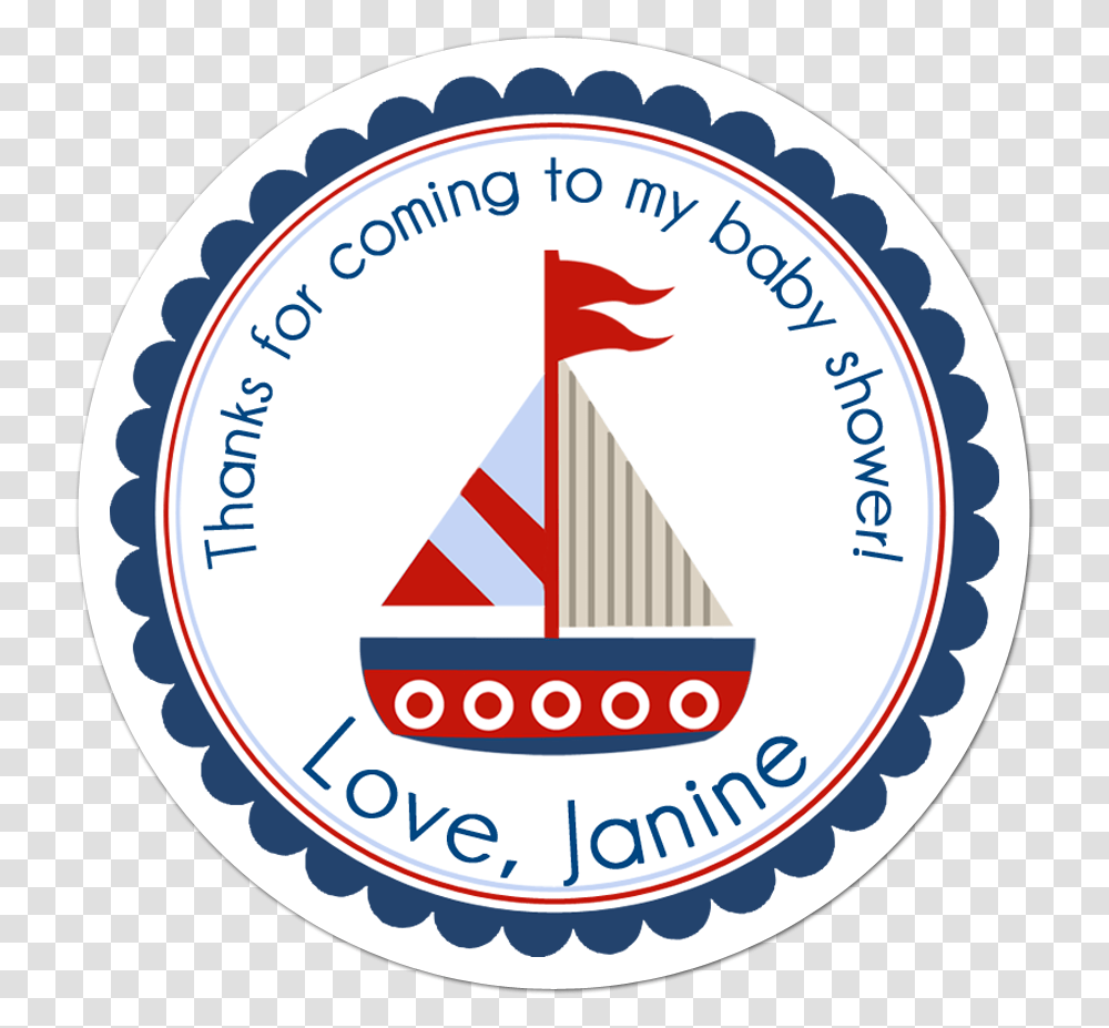 Nautical Sailboat Personalized Sticker Nautical Baby Shower Invitations, Logo, Trademark, Label Transparent Png