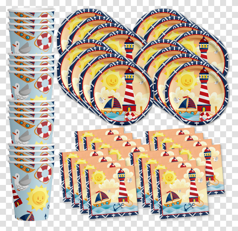 Nautical Sailor Birthday Party Tableware Kit For, Apparel, Footwear, Food Transparent Png