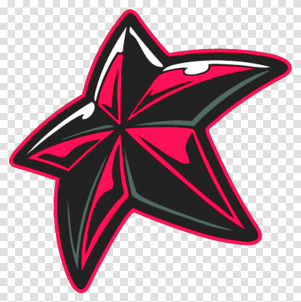 Nautical Star Stars Tattoo Sticker By R Dayberry Clip Art, Symbol, Star Symbol, Soccer Ball, Football Transparent Png