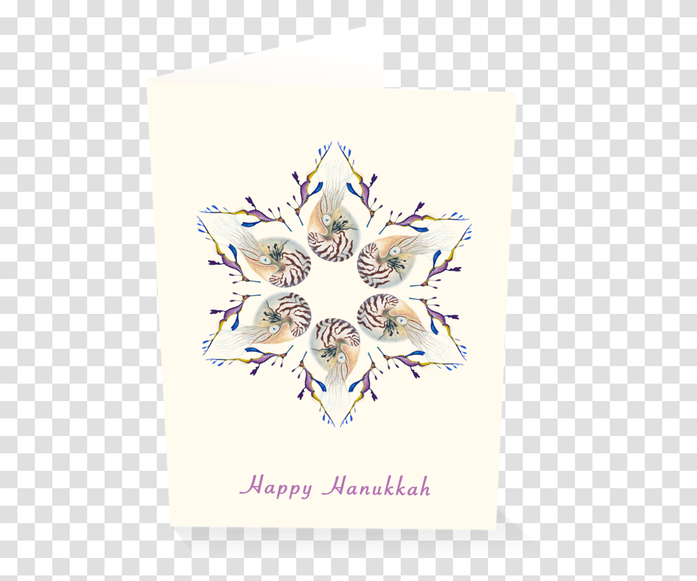Nautilus David Hannukah Card, Floral Design, Pattern Transparent Png