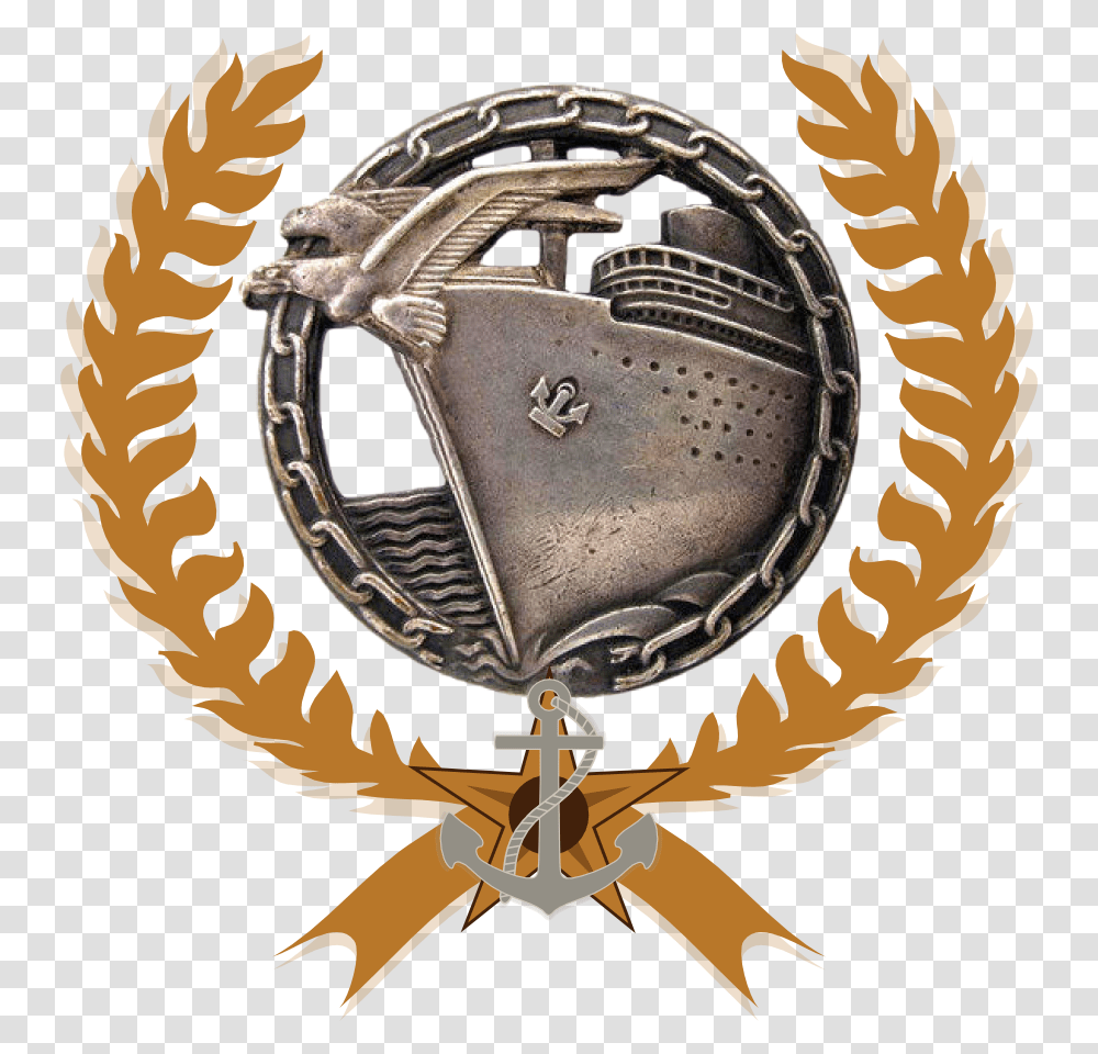 Naval Battle Badge Blockade Runner Badge, Logo, Trademark, Helmet Transparent Png