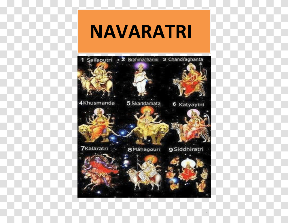 Navaratri Navratri 9 Days Devi Names, Person, Human, Comics, Book Transparent Png
