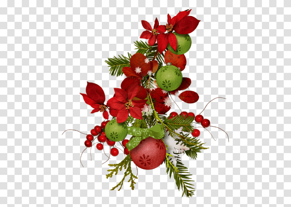 Navidad Fondo Transparente Deco Noel Rouge Et Vert, Plant, Leaf, Fruit, Food Transparent Png