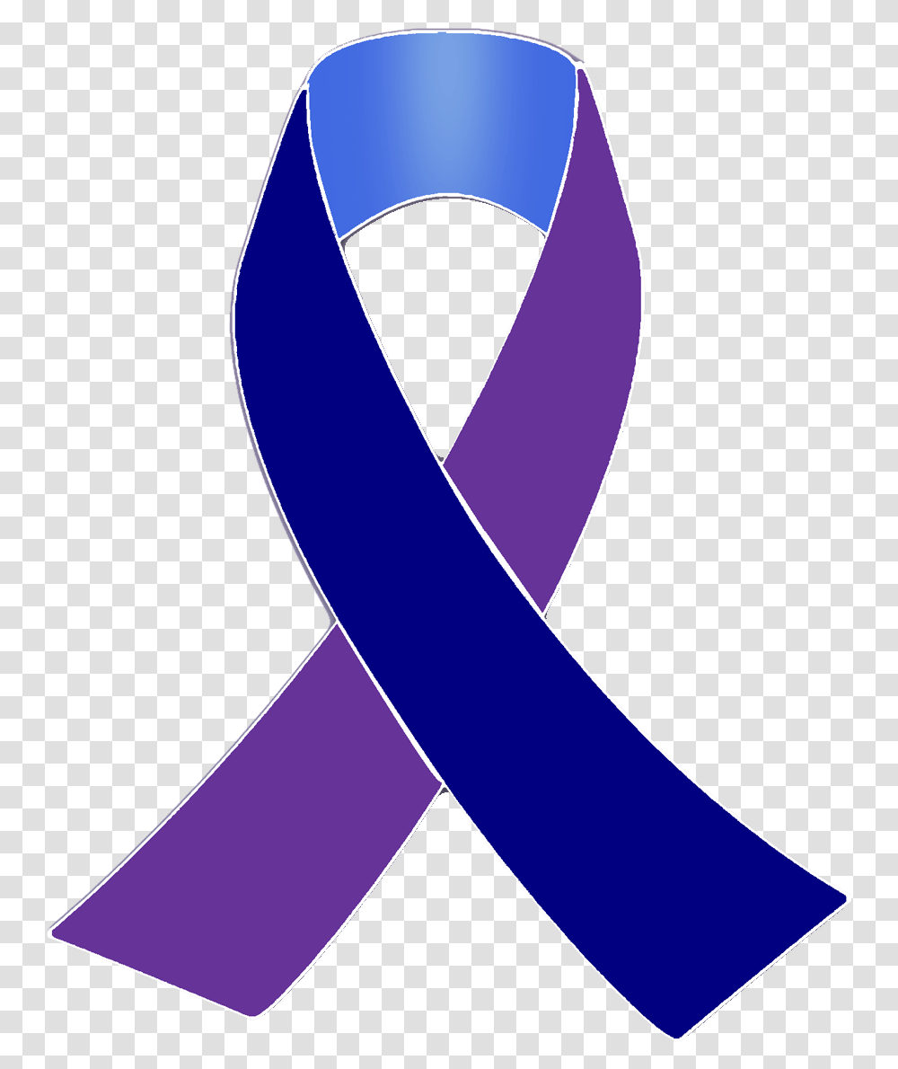 Navy Blue And Purple Awareness Ribbon Purple And Blue Awareness Ribbon, Apparel, Photography, Headband Transparent Png