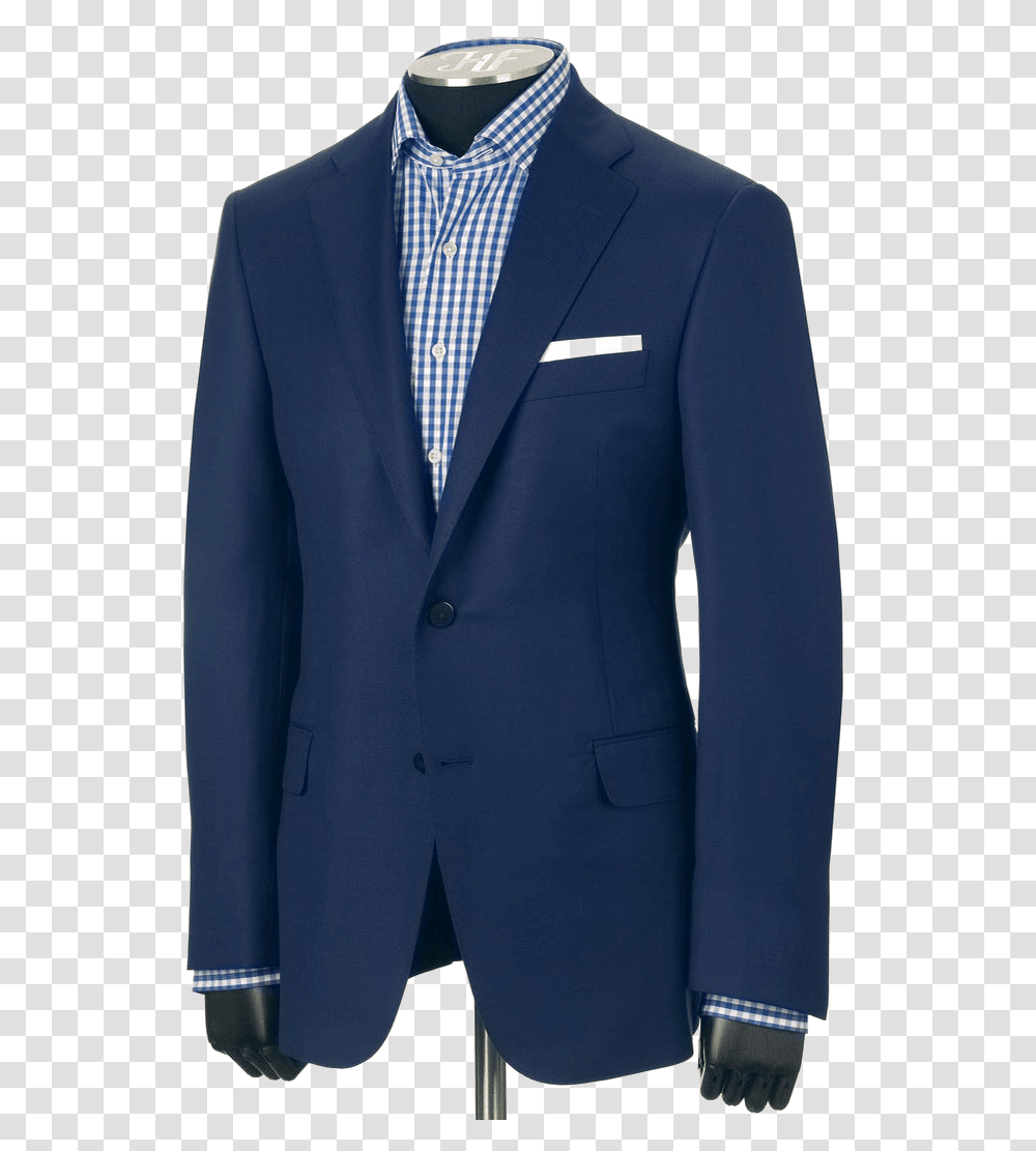Navy Blue Blazer Image Hickey Freeman Mini Herringbone Navy Suit, Apparel, Overcoat, Jacket Transparent Png