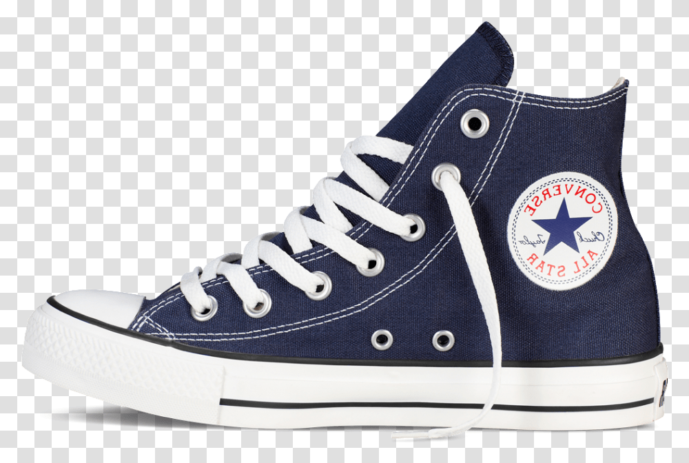 Navy Blue Canvas Upper Navy Blue High Top Converse, Shoe, Footwear, Clothing, Apparel Transparent Png