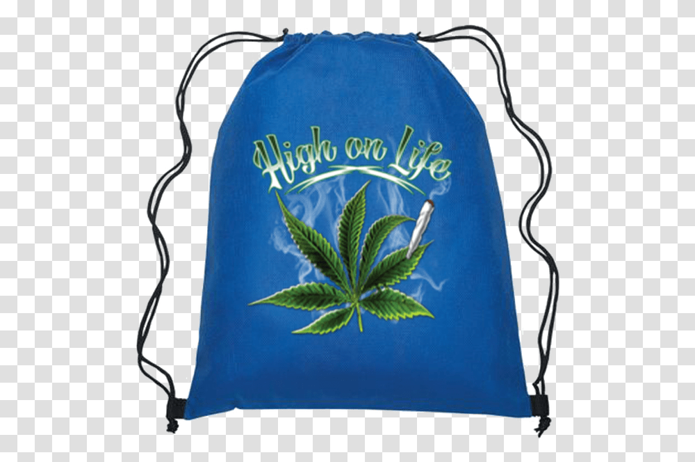 Navy Blue Drawstring Bag, Plant, Sack, Weed Transparent Png